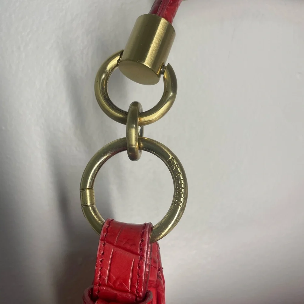 Brahmin Red Croc-Embossed Hobo Bag - Picture 9 of 10